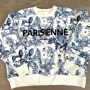 ELL and EMM Toile Parisienne Sweatshirt, Size S/M, New with tags NWT, Never worn